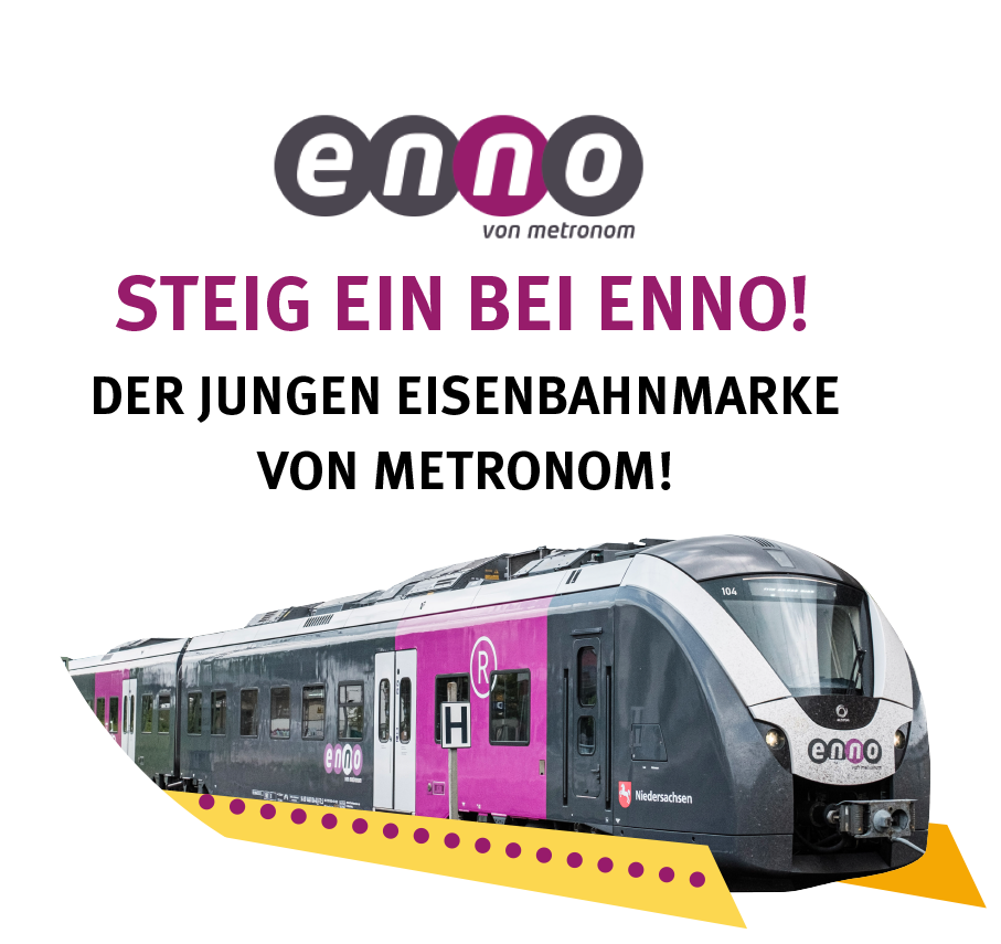 enno - die junge Eisenbahnmarke von metronom